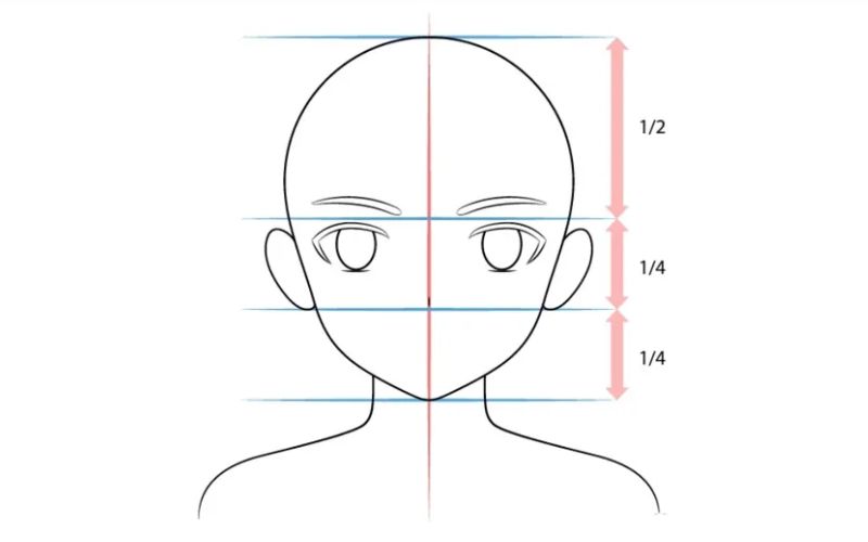 Sự cân đối của khuôn mặt của nhân vật