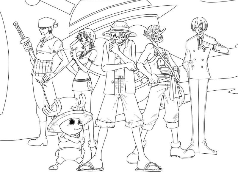 Tranh tô màu những nhân vật chính trong One Piece