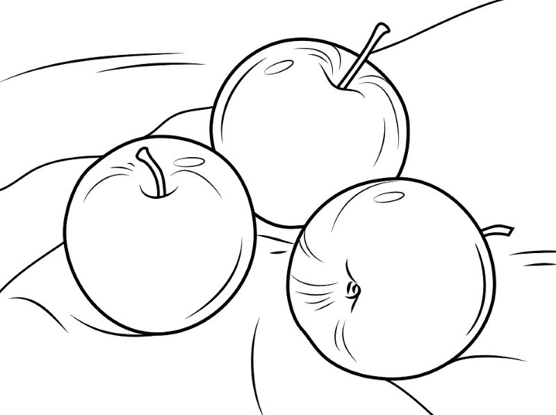 Hình ảnh quả táo với những đường nét đặc biệt hơn cho các bé