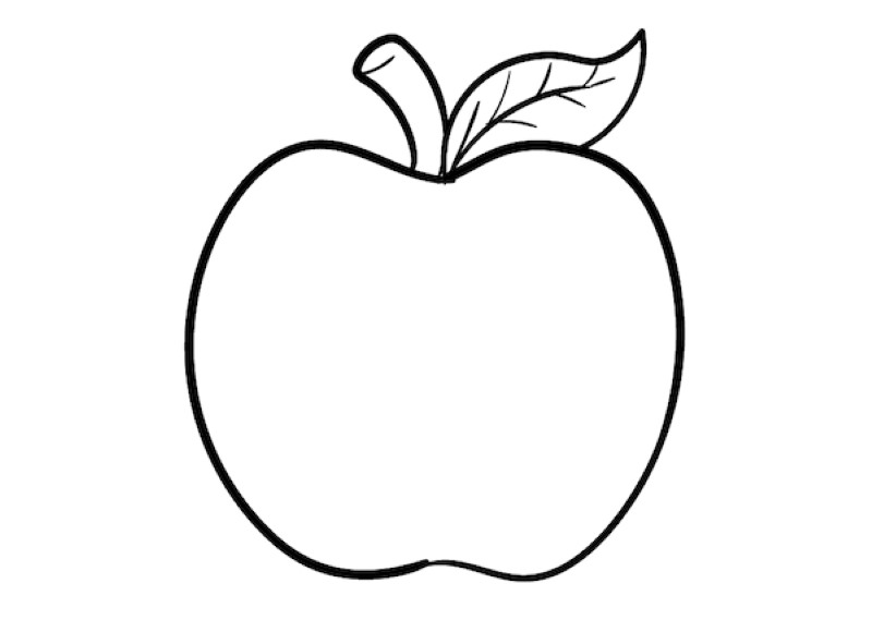 Hình ảnh quả táo đơn giản cho các bé tập tô