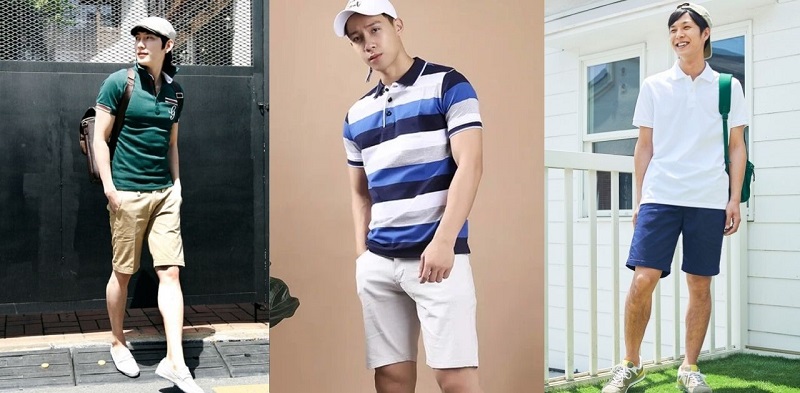 Mix áo polo thanh lịch với quần short nam