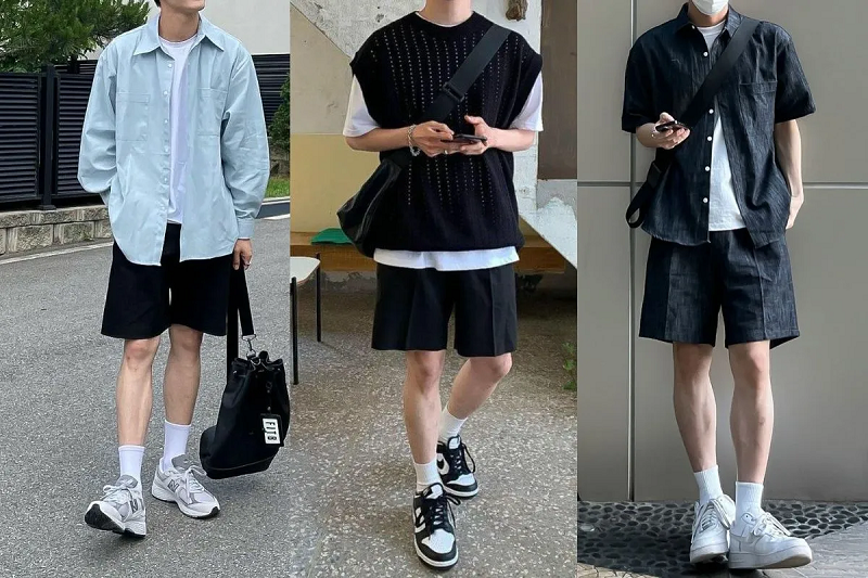 Phong cách layer phối đồ với quần short nam